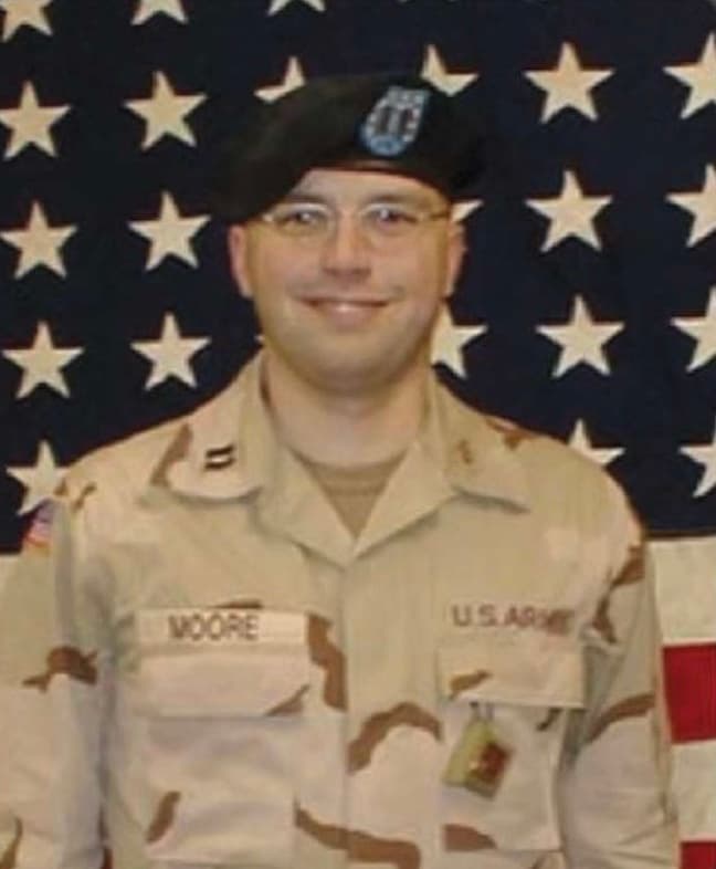 John Moore in U.S. Army uniform during his military service
